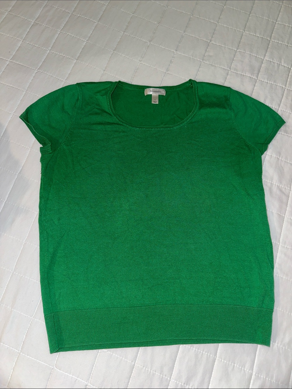 Ann Taylor Kelly Green Short Sleeve Knit Top